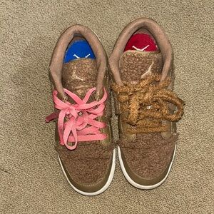 Jordan Brown and Pink Sneakers Casual Style